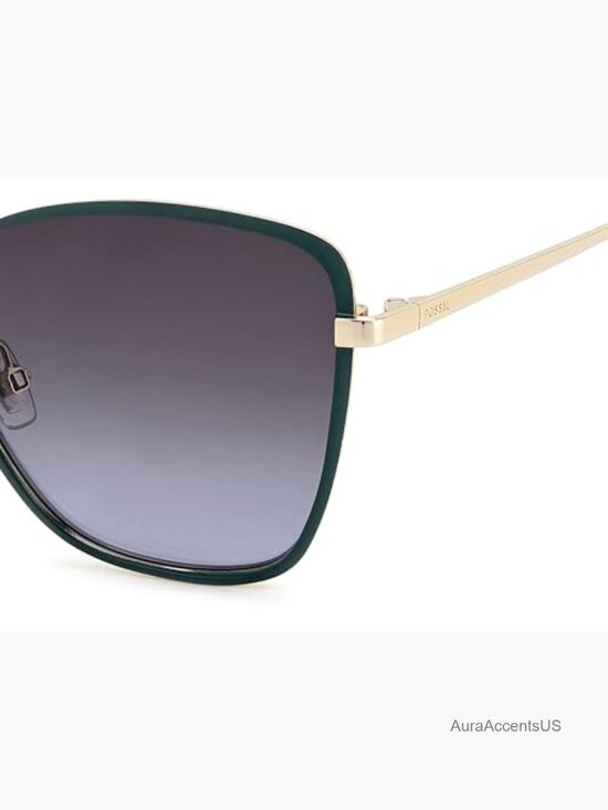 Cat Eye Metal Sunglasses with Rectangular Polycarbonate Lenses